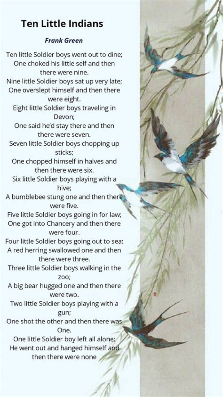 What is the Ten Little Soldiers Poem?